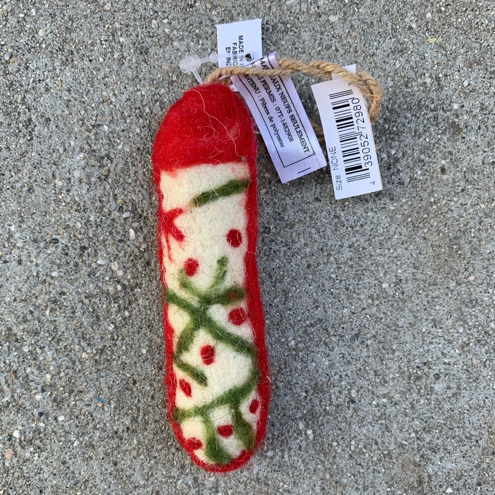 Anthropologie Felt Monogram Letter I Ornament